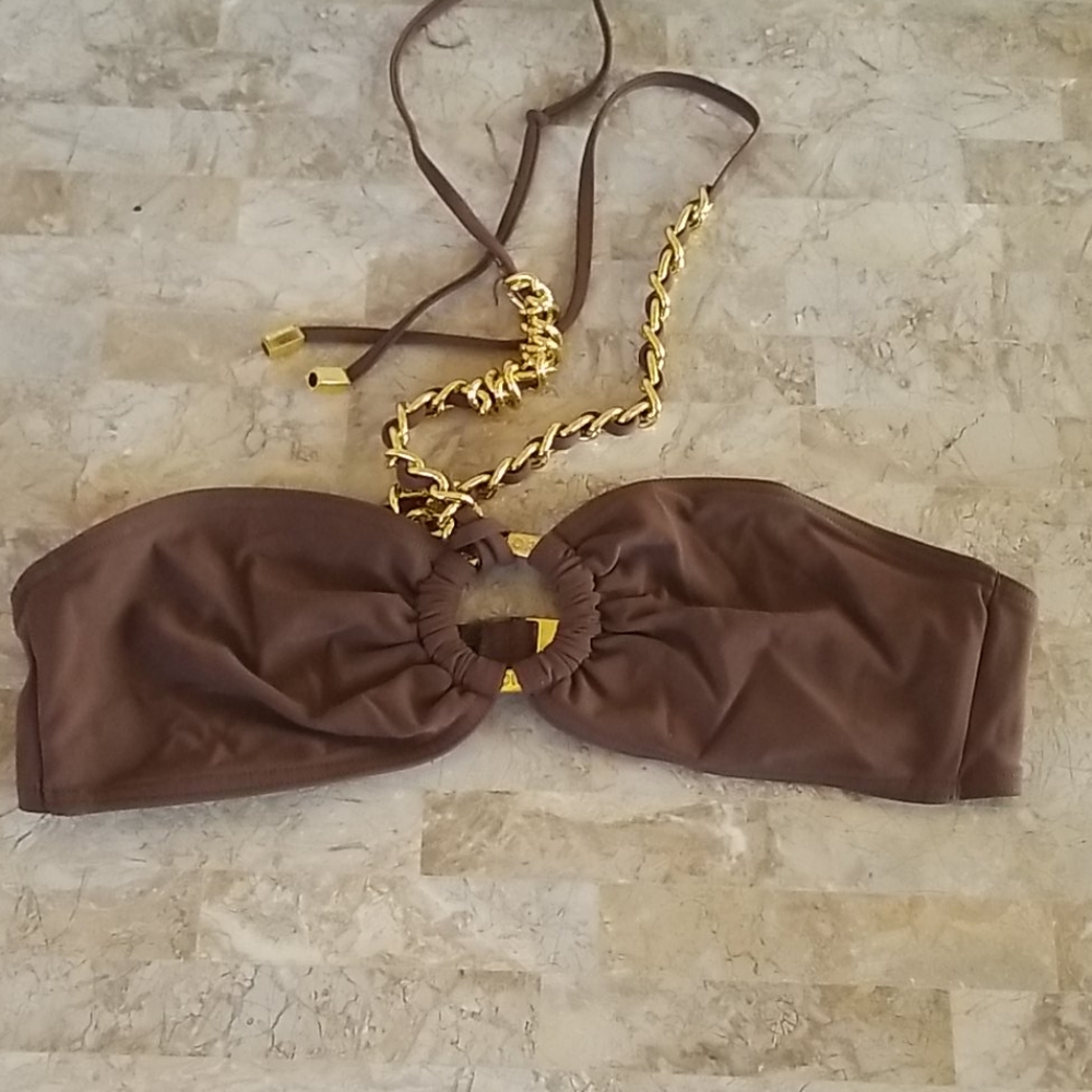 Michael Kors Brown Bikini Top nwot